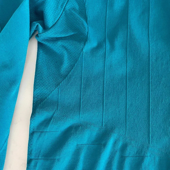 Diadora Activewear LS 1/4 Zip Polyamide Elastane Hooded Top Turquoise Sz M/L - Picture 6 of 15